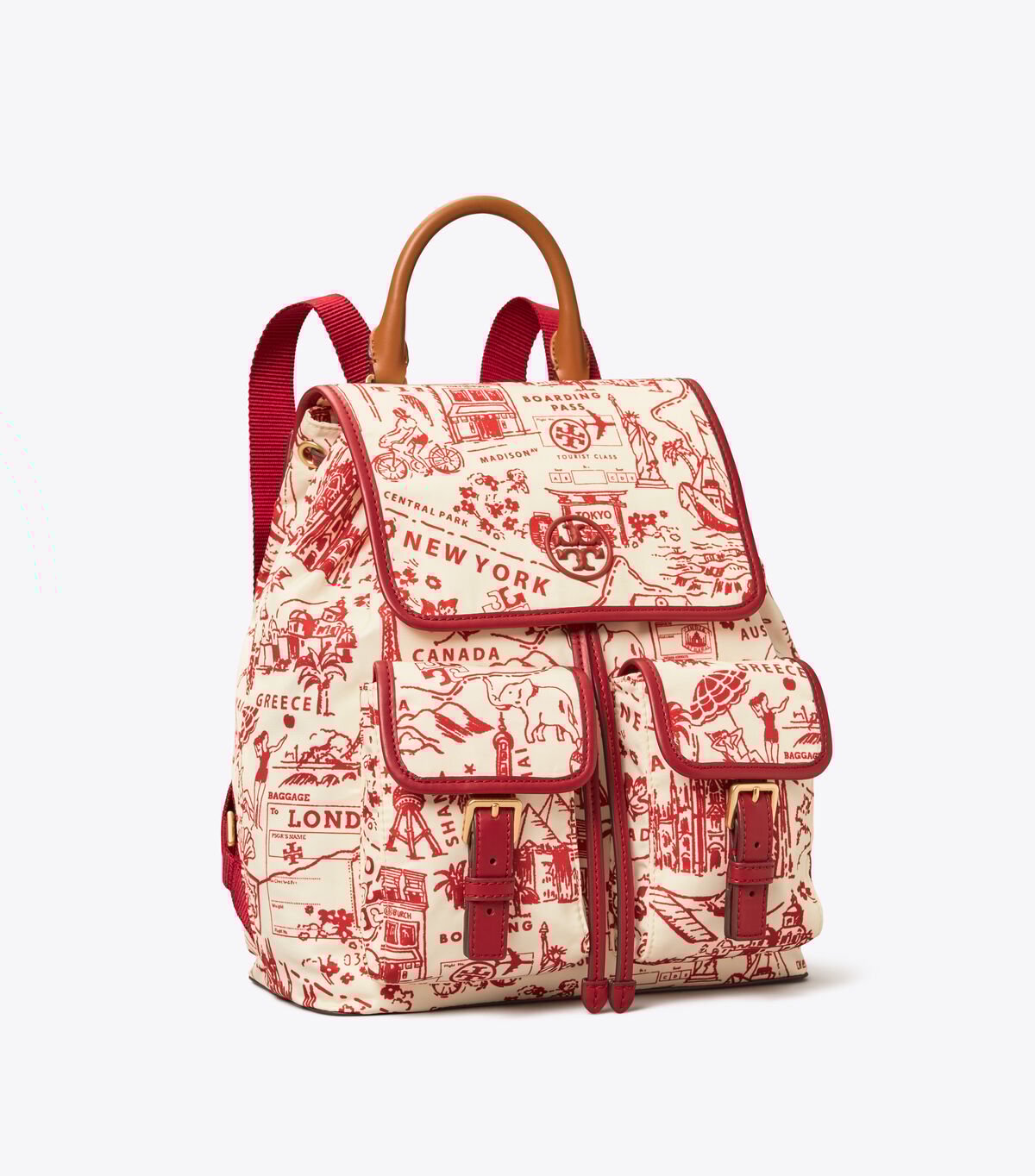 Perry Nylon Printed Flap Backpack