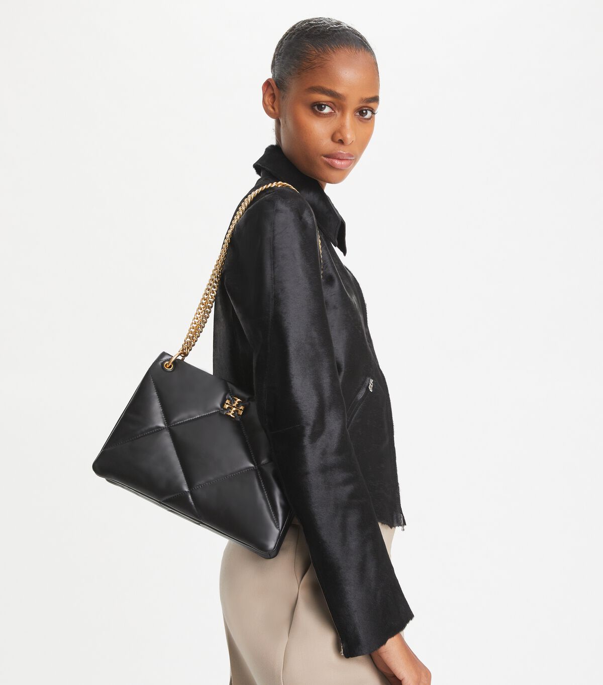 tory burch حقيبة كتف كيرا دايموند كوالت صغيرة