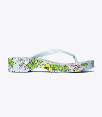 Printed Carved-Wedge Flip-Flop | Shoes | Tory Burch