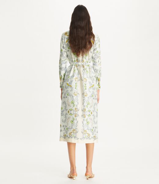 tory burch printed silk twill shirtdress
