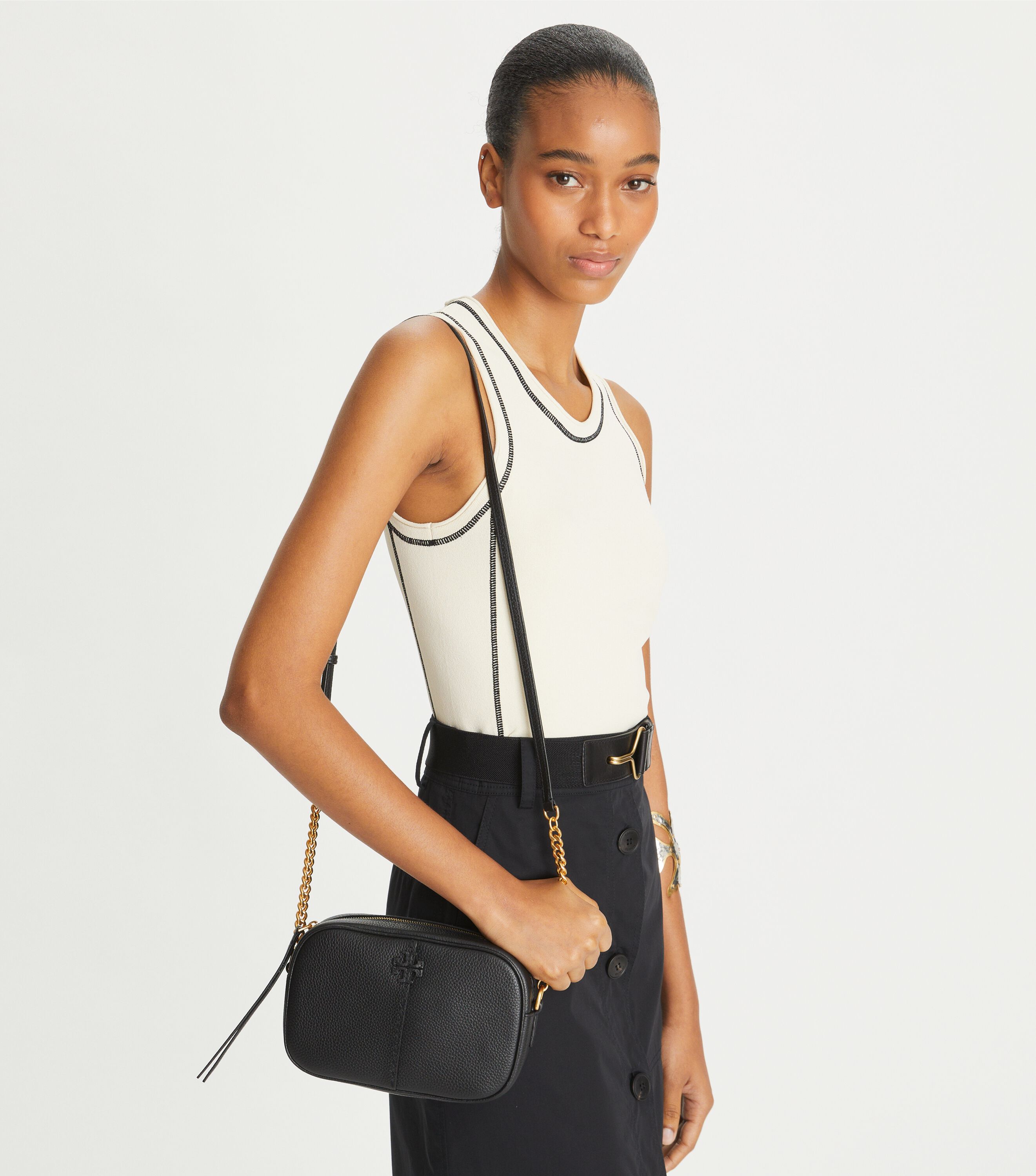 Tory burch textured leather shoulder bag on sale