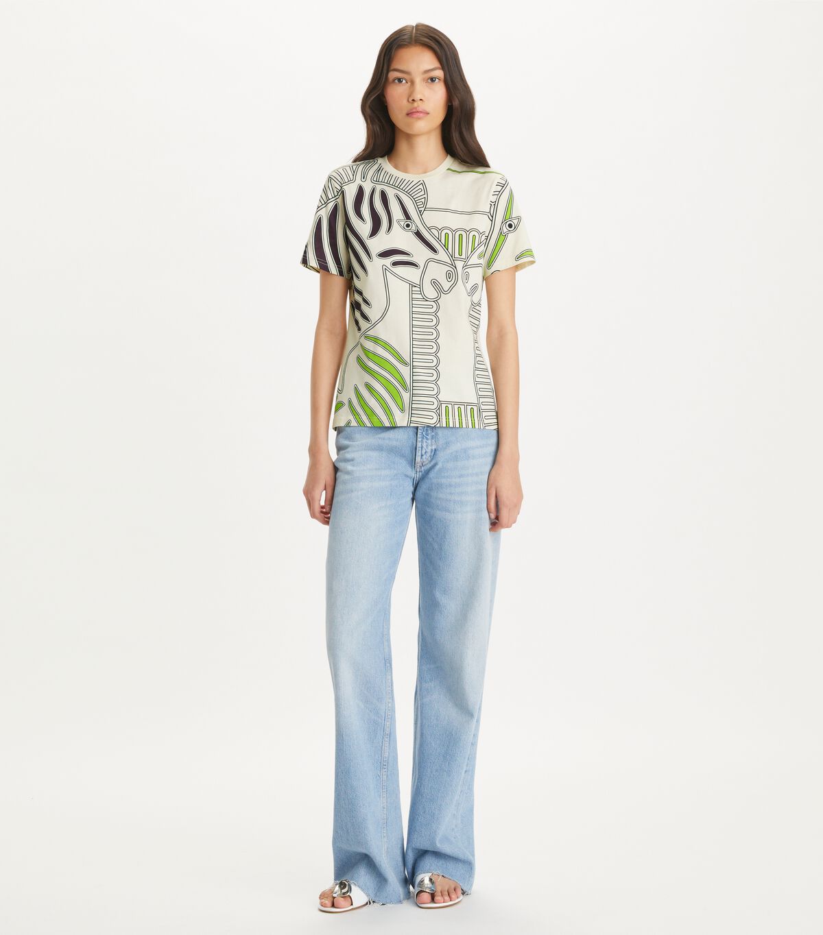 tory burch printed jersey t shirt