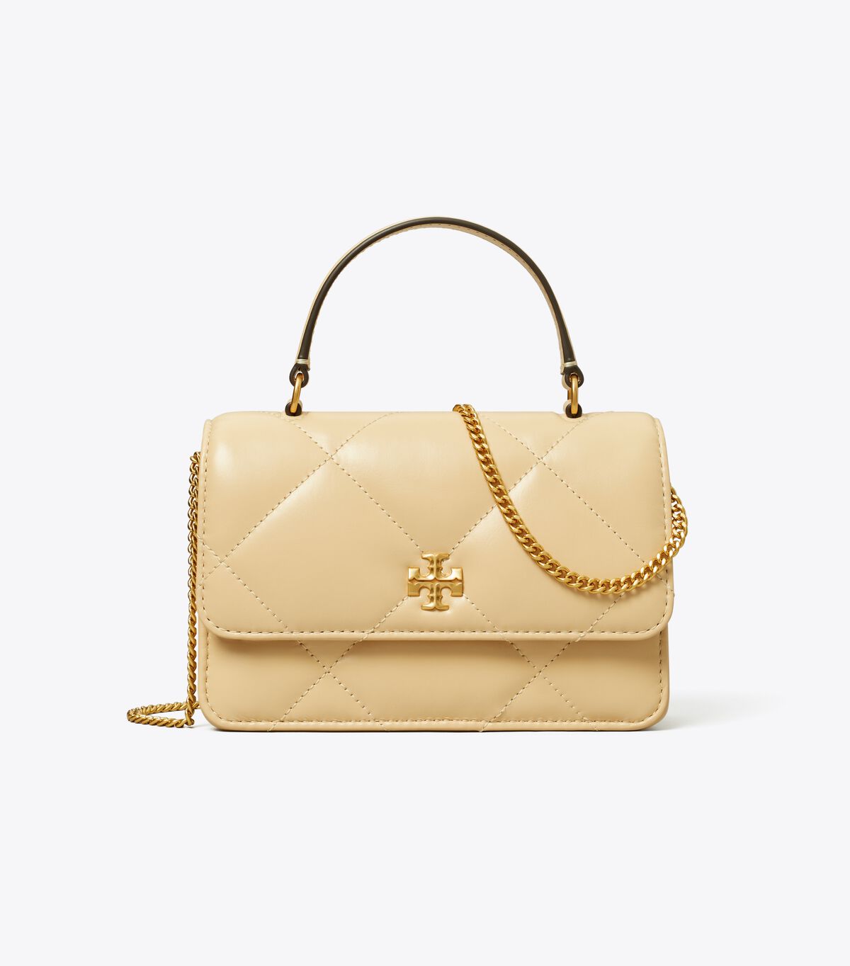 tory burch mini kira diamond quilt top handle chain wallet
