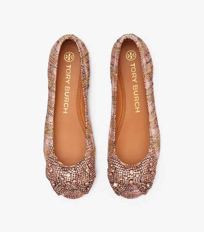 Tweed Crystal Bow Ballet | Shoes | Tory Burch