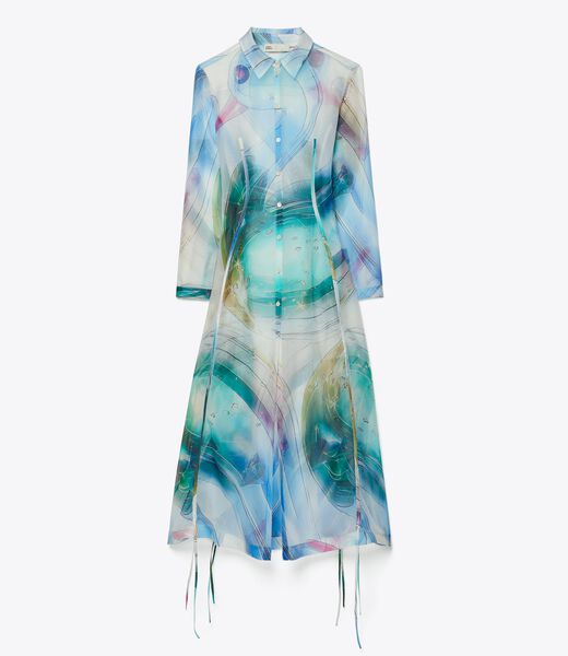 tory burch silk organza shirtdress