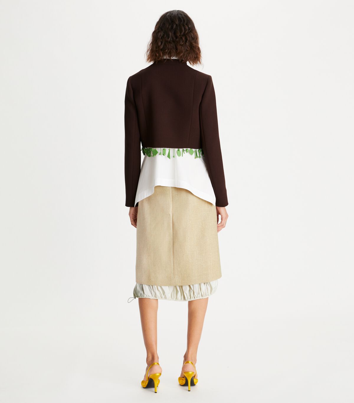 tory burch silk linen skirt