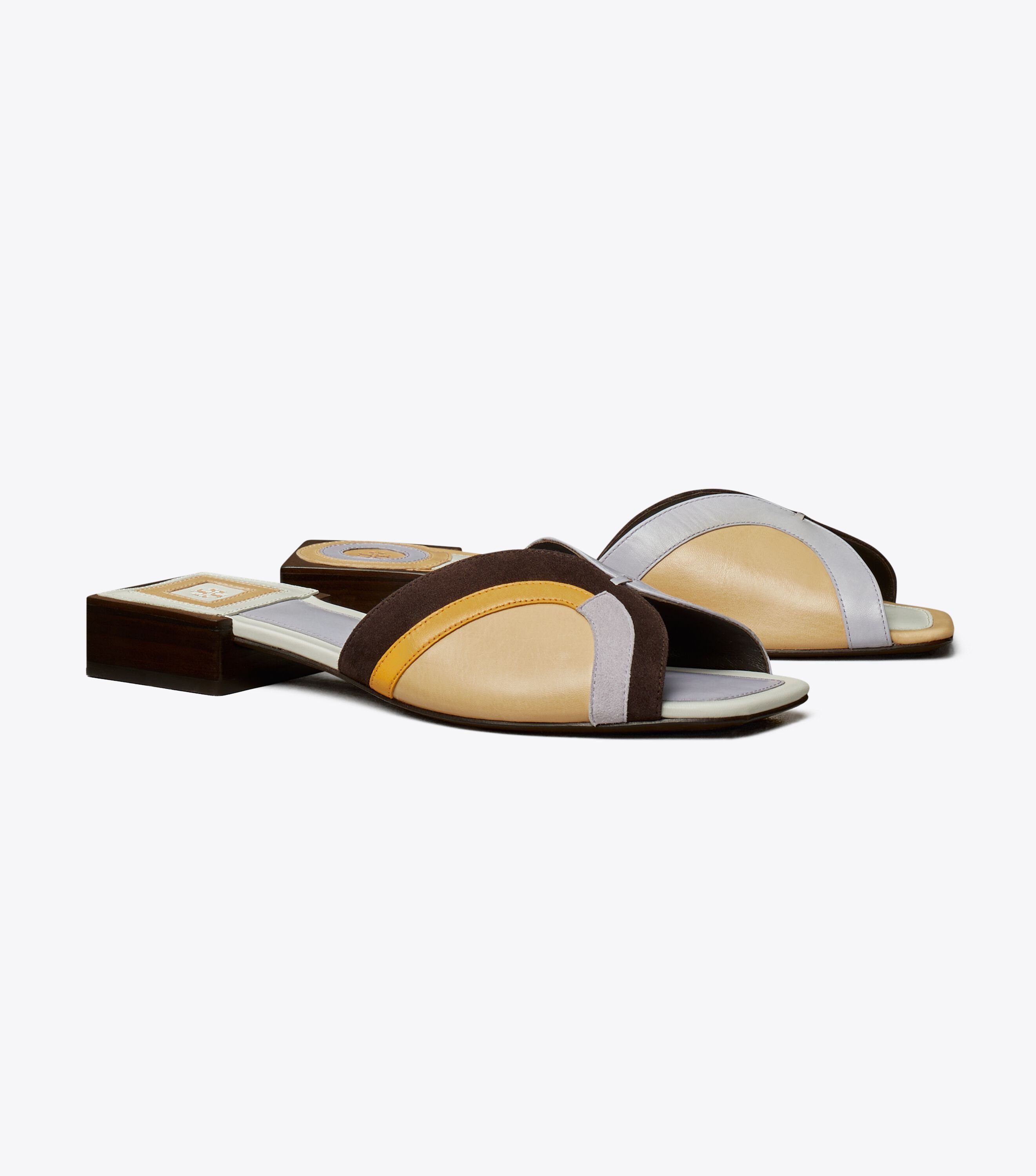 Marquetry Slide Sandal Shoes Tory Burch