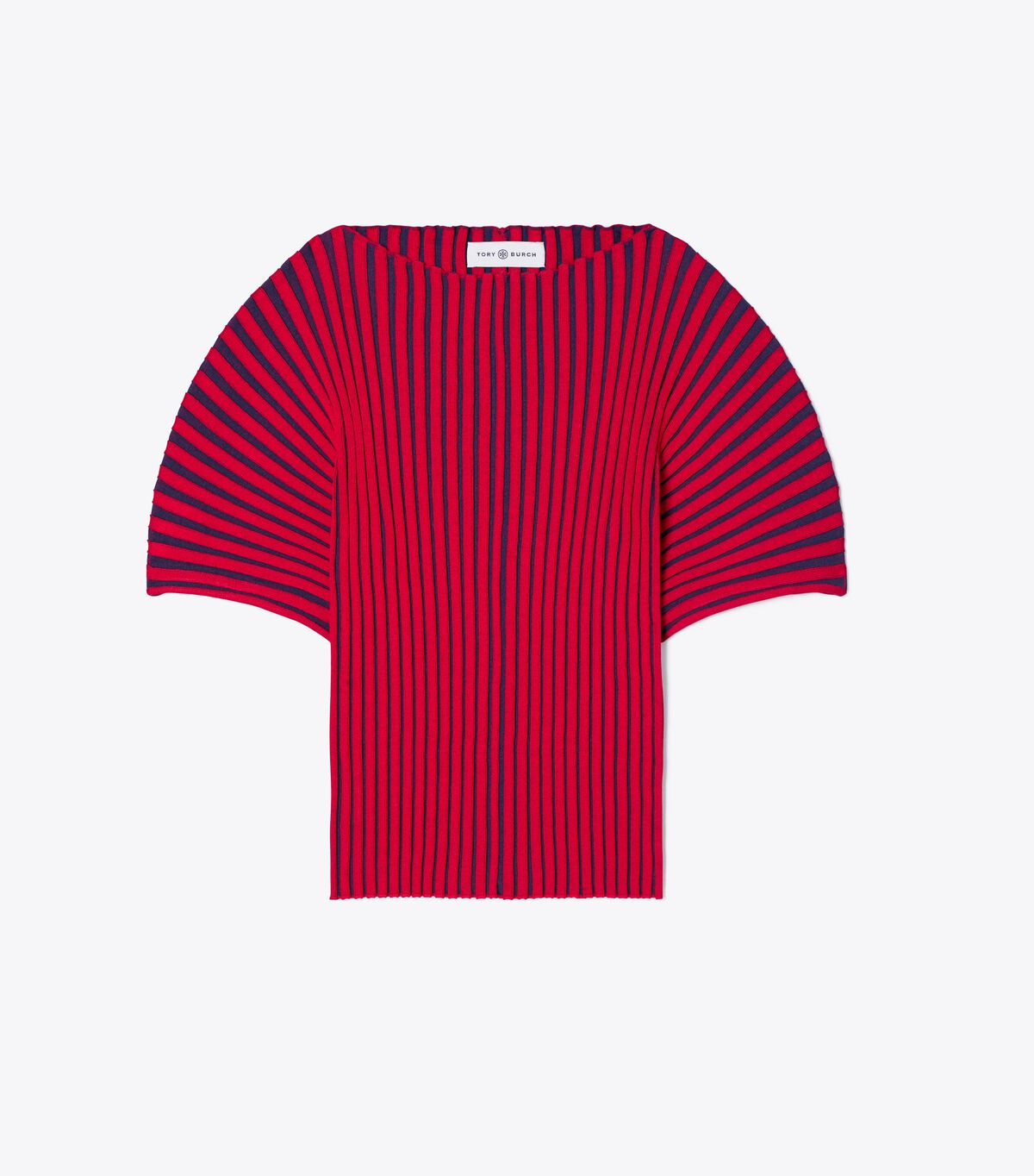 Plaited-Rib Short-Sleeve Sweater