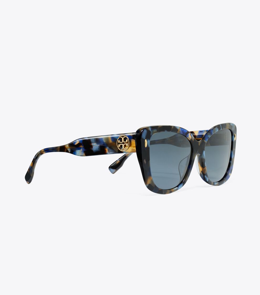 Miller Oversized Butterfly Sunglasses, Blue Tortoise/Dark  display picture 1