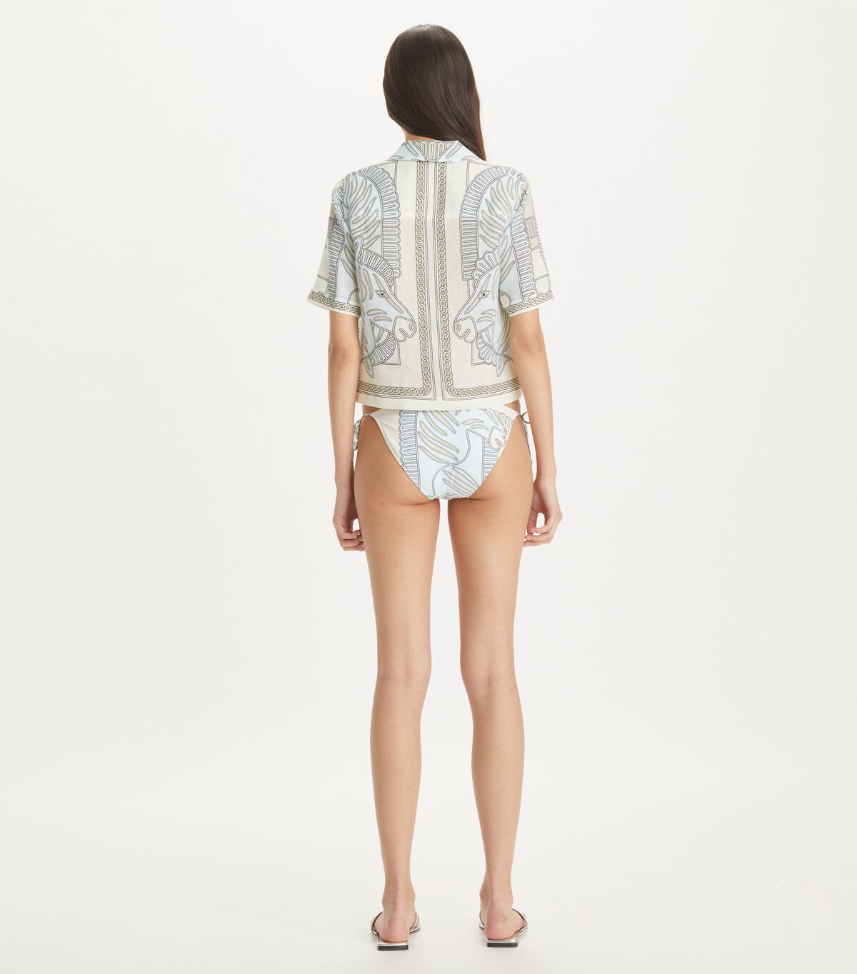 tory burch printed linen camp shirt