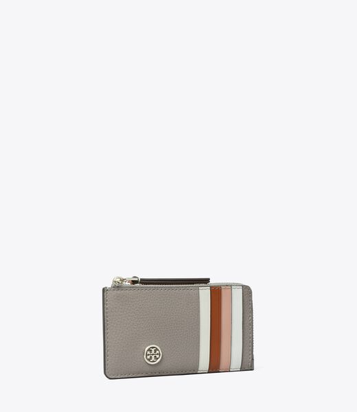 tory burch robinson pebbled top zip card case