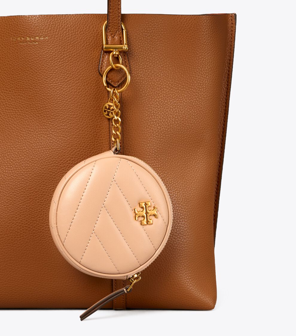 Tory Burch Emerson Tan Leather Card Case Key Ring Coin Pouch  Tory Burch Tan Leather Key Holder main image 2