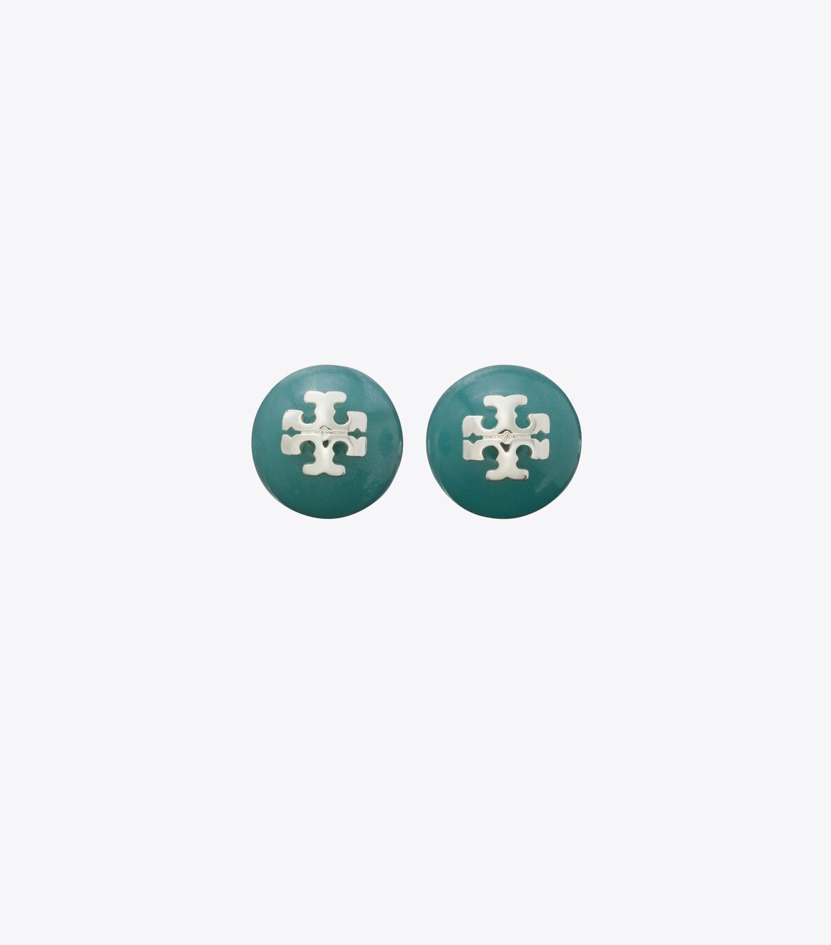 tory burch resin logo stud earring