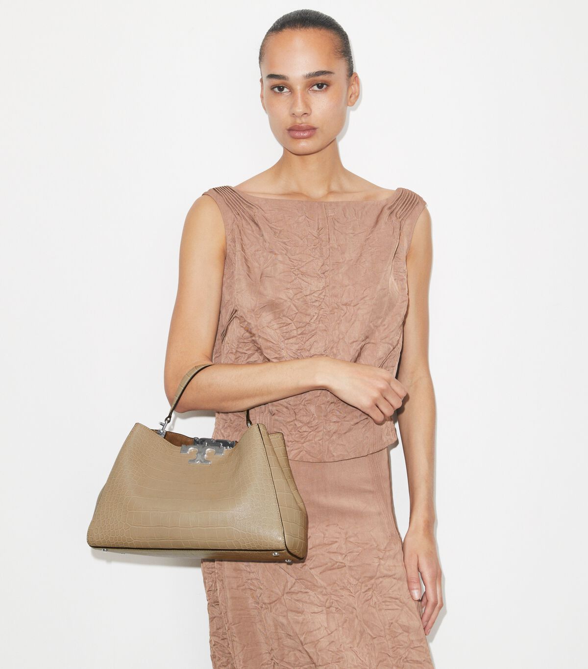 tory burch eleanor soft croc embossed satchel