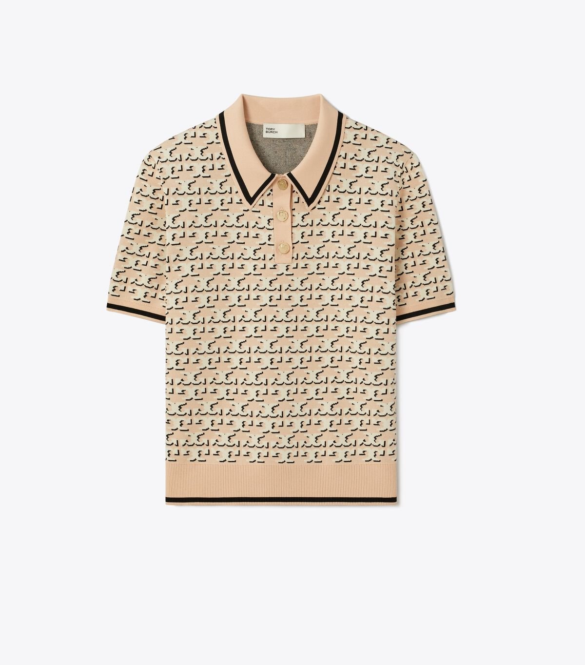 tory burch logo jacquard polo top