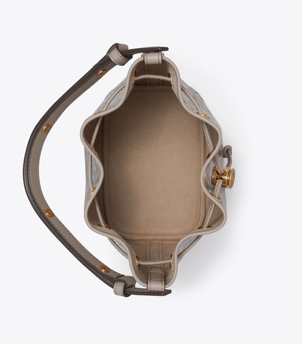tory burch t monogram coated jacquard bucket bag