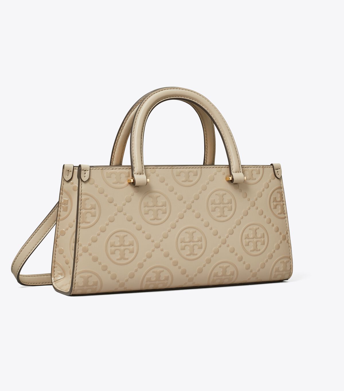 tory burch t monogram embossed small rectangular tote