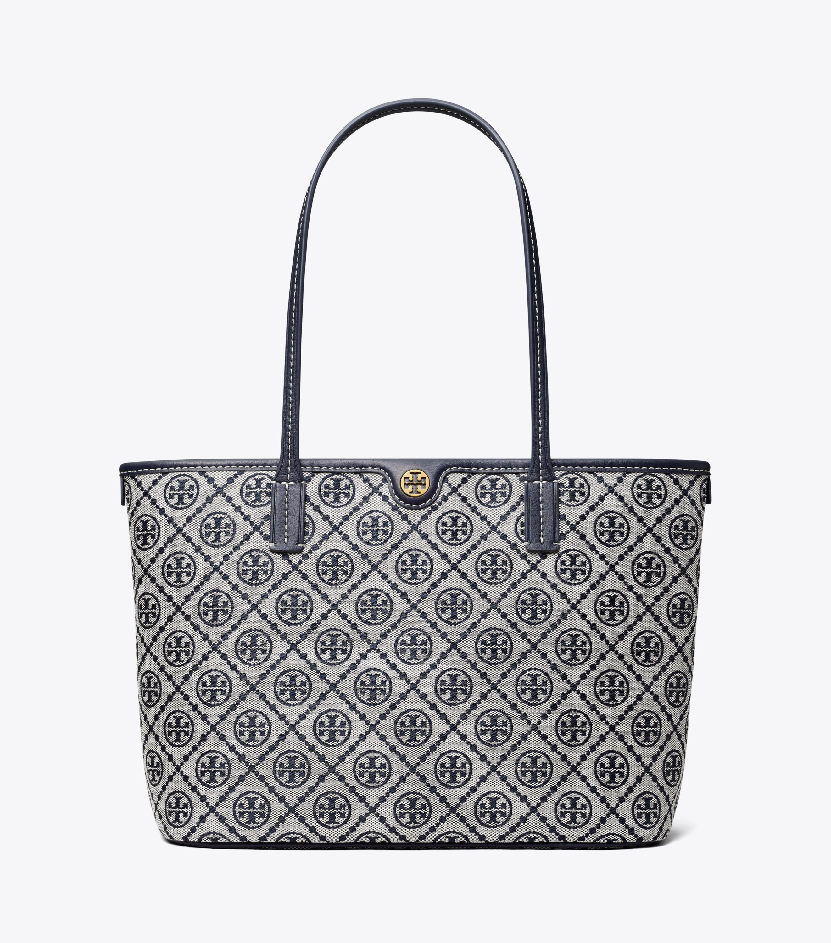 Small T Monogram Zip Tote, Tory Navy | Tory Burch KSA