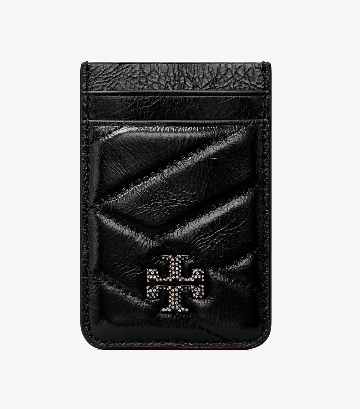 tory burch kira metallic pav logo card pocket