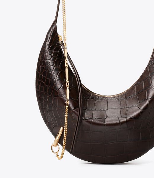 tory burch حقيبة كروس بنقشة جلد التمساح
