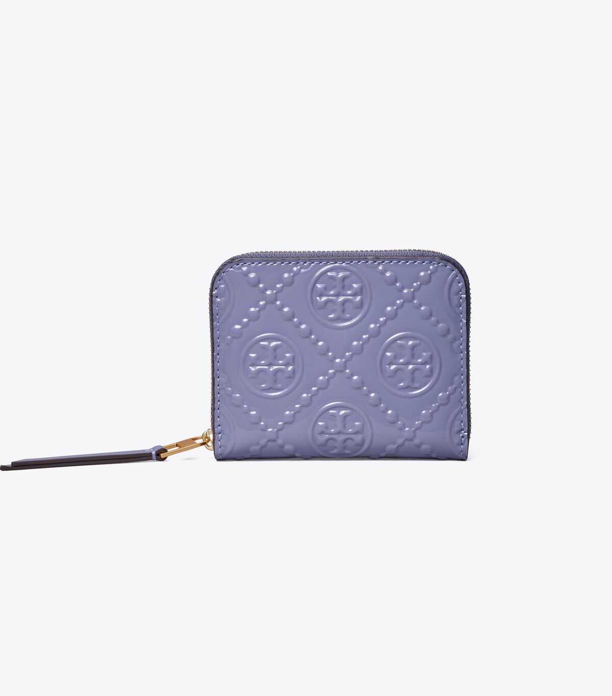 tory burch t monogram patent zip coin case
