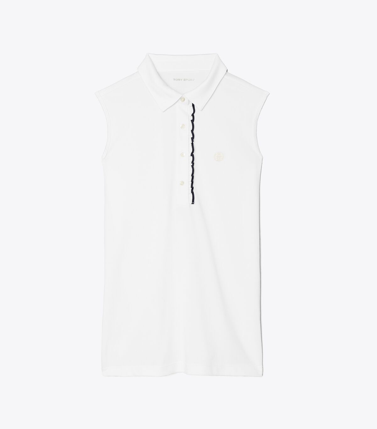 Tech Piqué Sleeveless Ruffle Polo