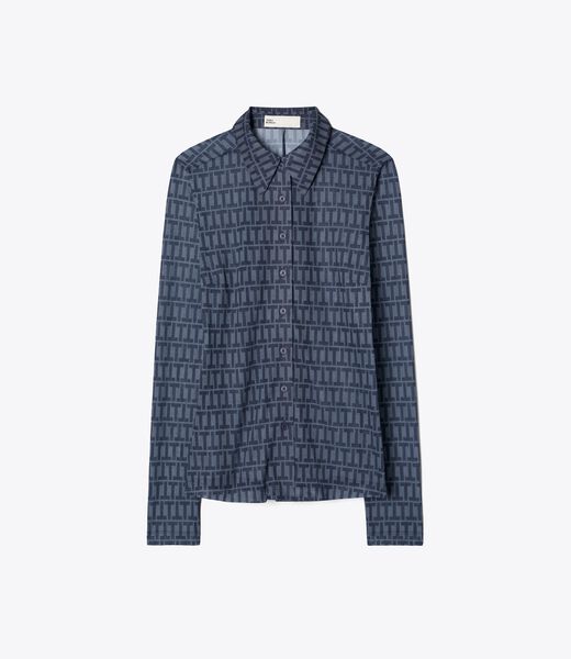 tory burch crepe polo shirt