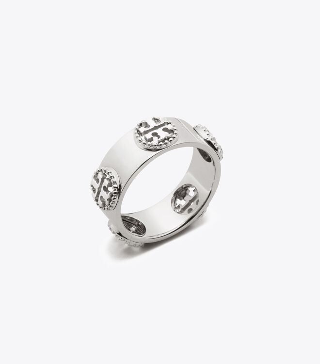 Milgrain Logo Ring | Jewelry & Watches | Tory Burch