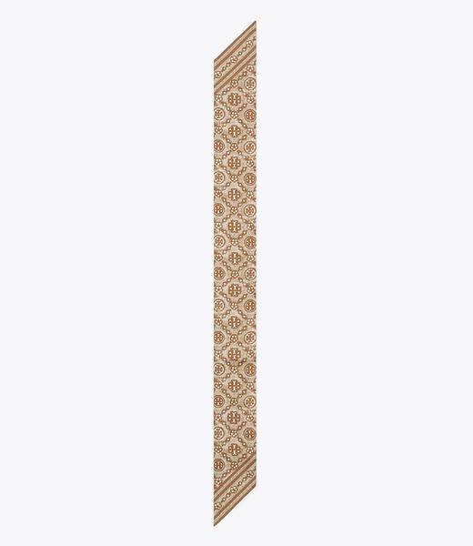 tory burch t monogram silk ribbon tie