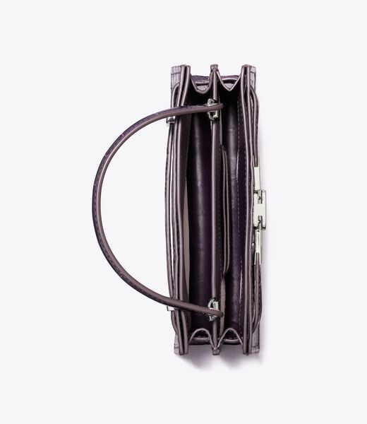 tory burch mini lee radziwill embossed top handle bag