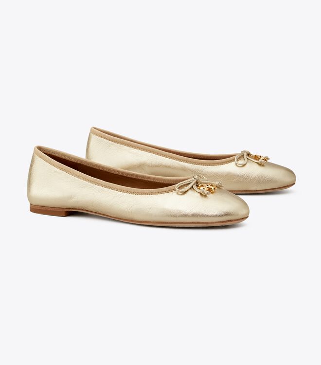 Tory Charm Metallic Ballet Flat