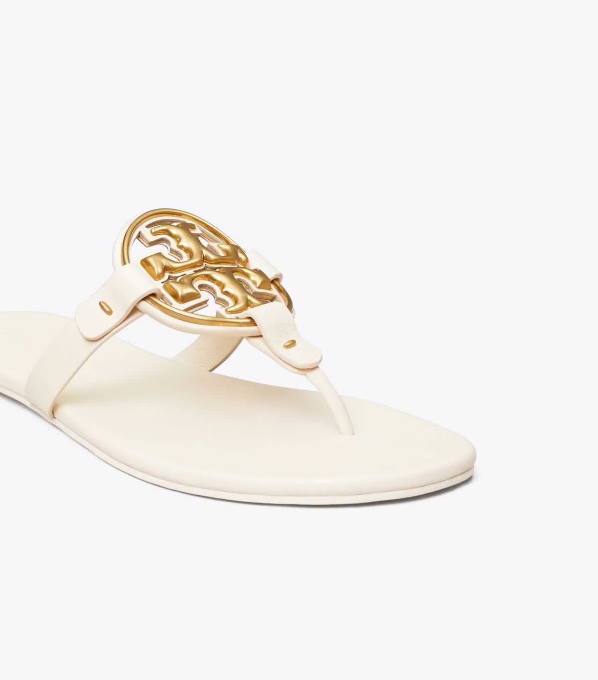 tory burch miller soft metal logo sandal