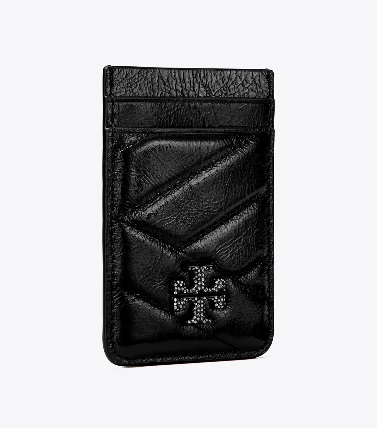 tory burch kira metallic pav logo card pocket