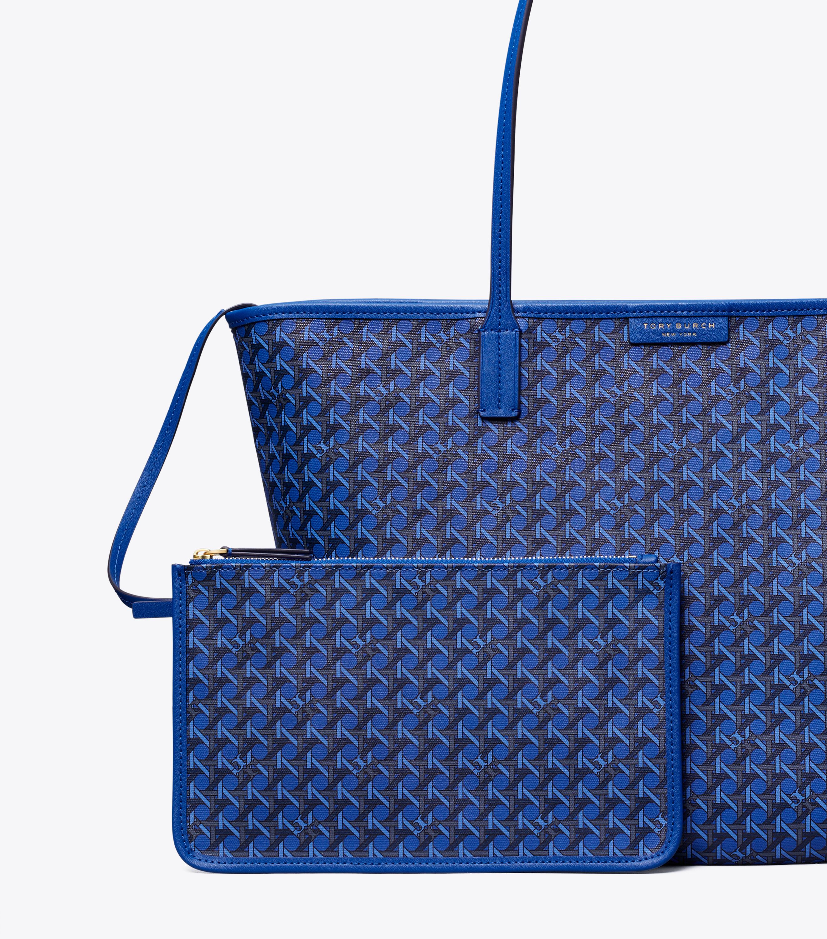 Tory burch blue leather bag on sale