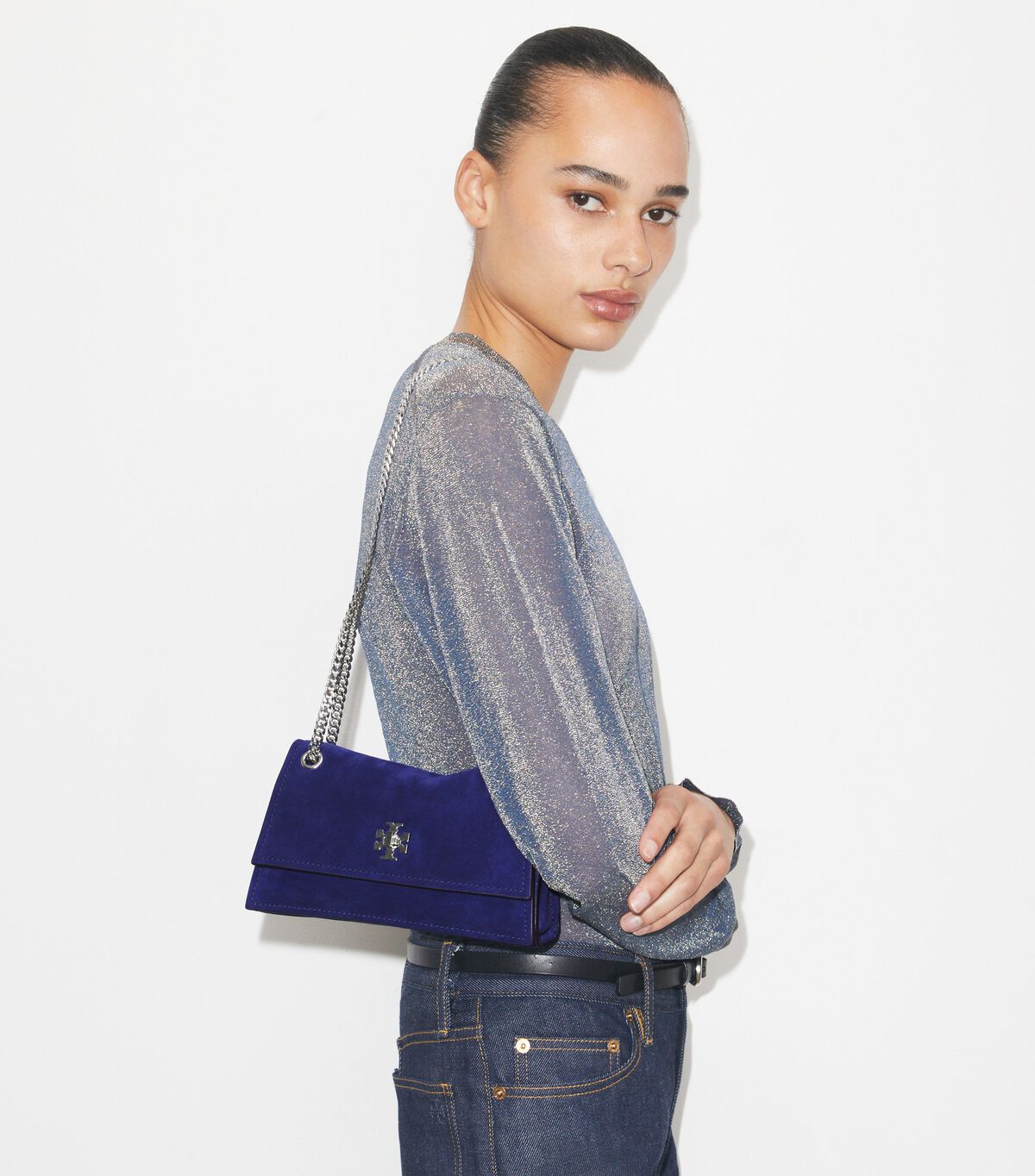 Mini Kira Turnlock Suede Shoulder Bag tory burch mini kira turnlock suede shoulder bag