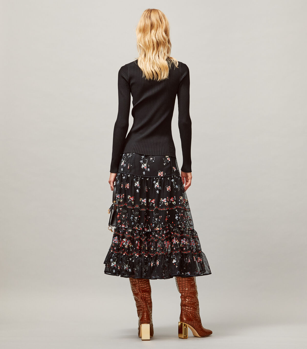 tory burch embroidered tulle skirt