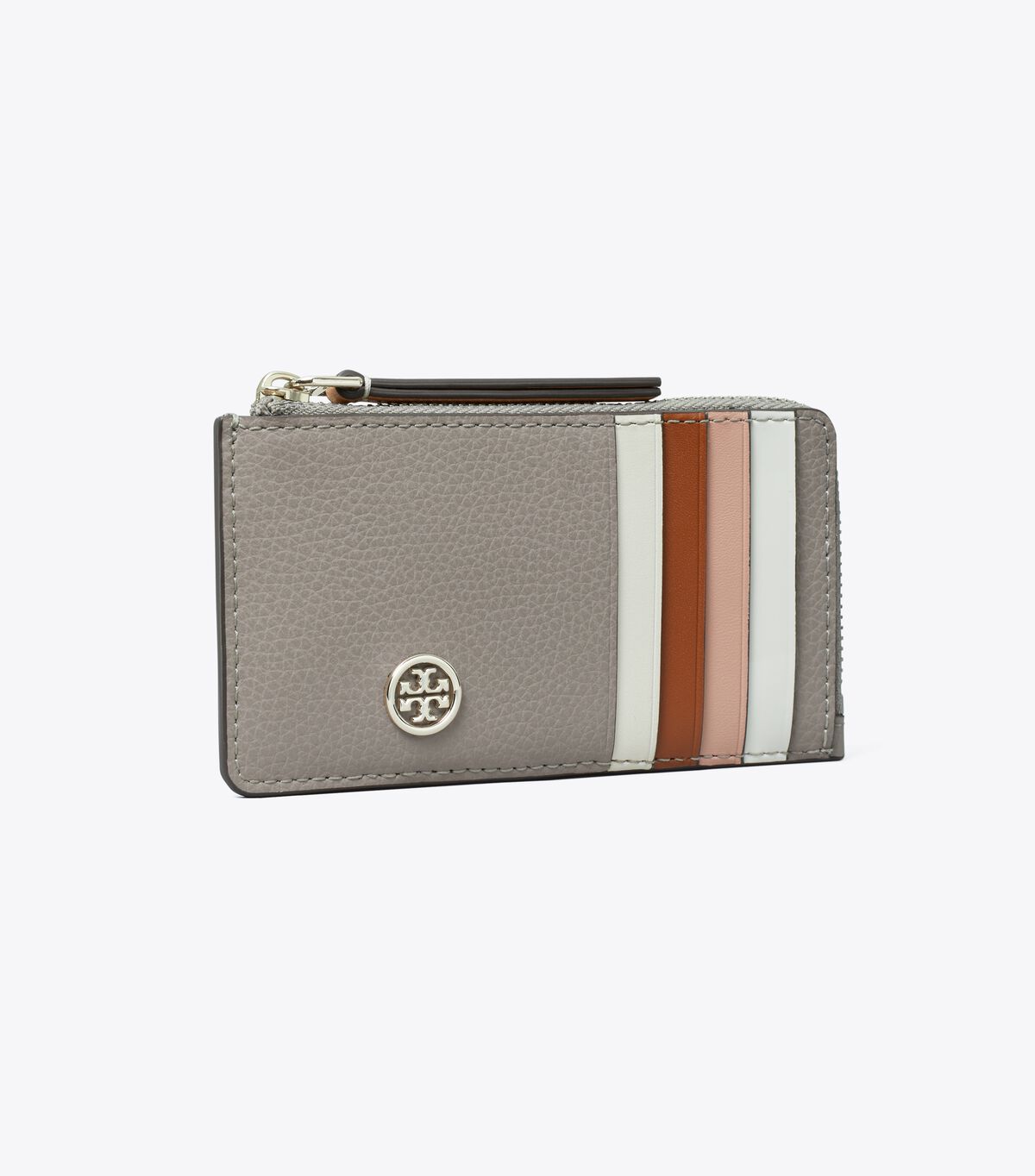 tory burch robinson pebbled top zip card case