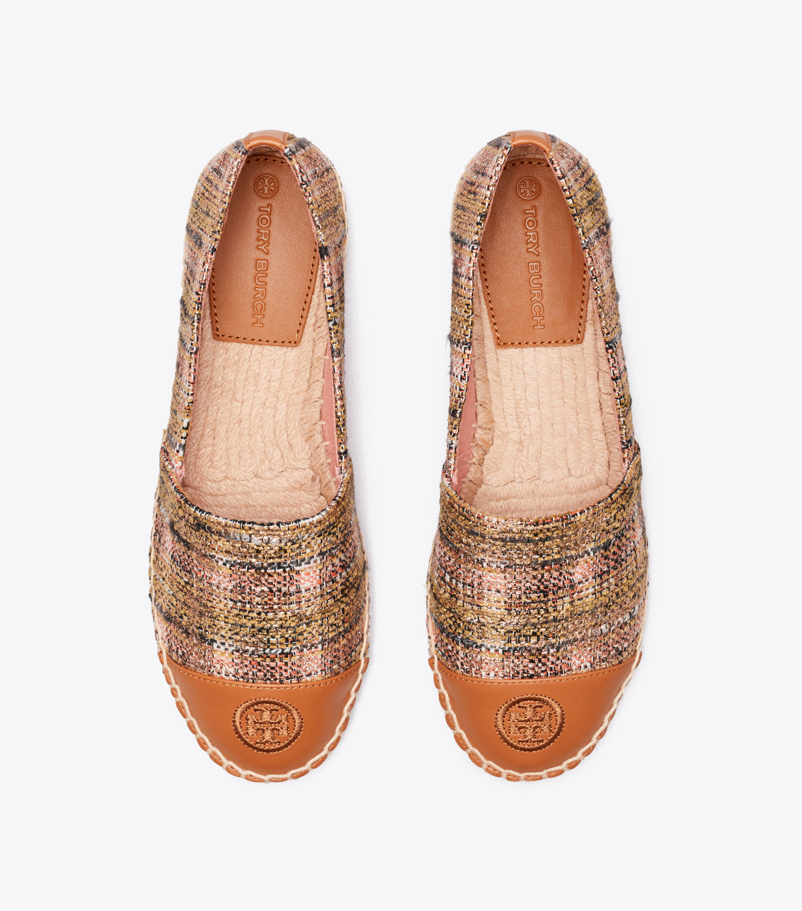 Tweed Color Block Espadrille Shoes Tory Burch