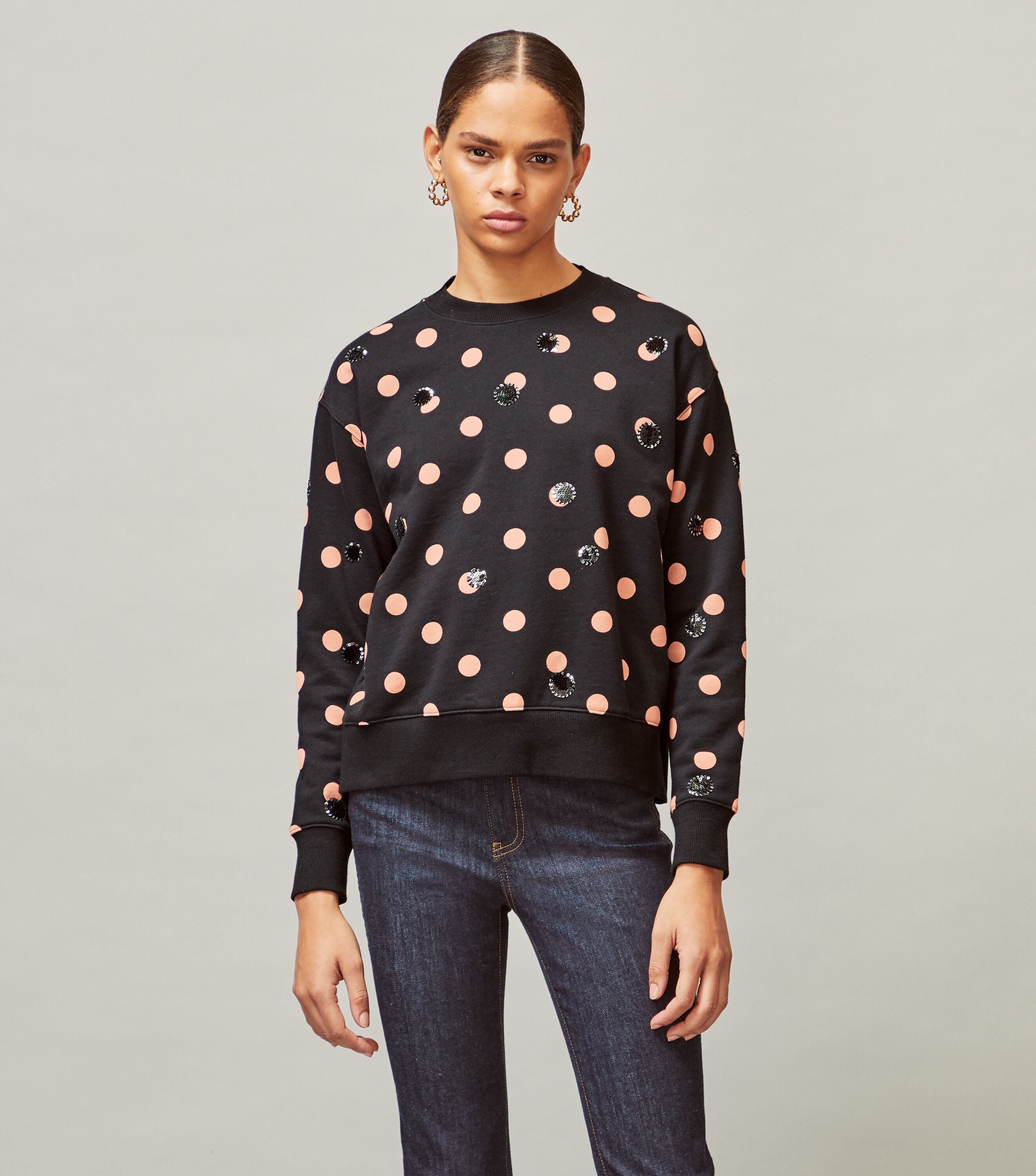 Sequin polka top dot top