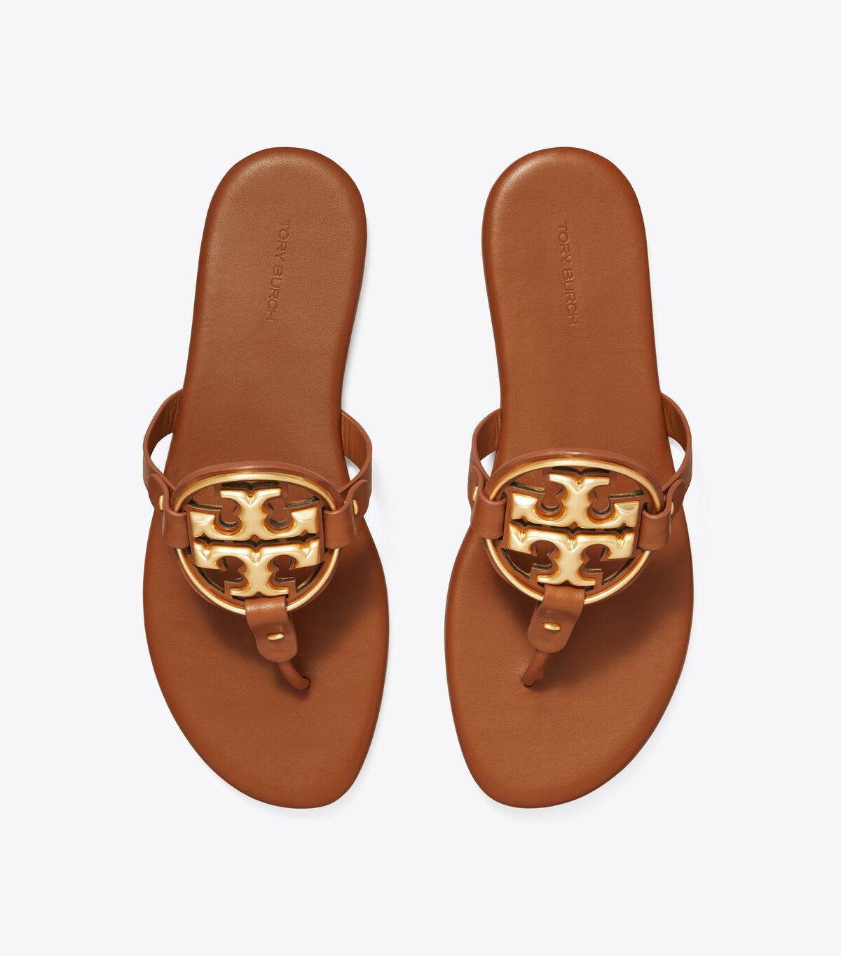 tory burch miller soft metal logo sandal