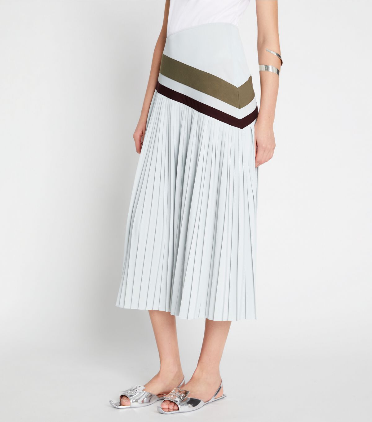 tory burch chevron pleated skirt