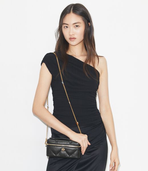 tory burch kira diamond quilt charm east west vanity case