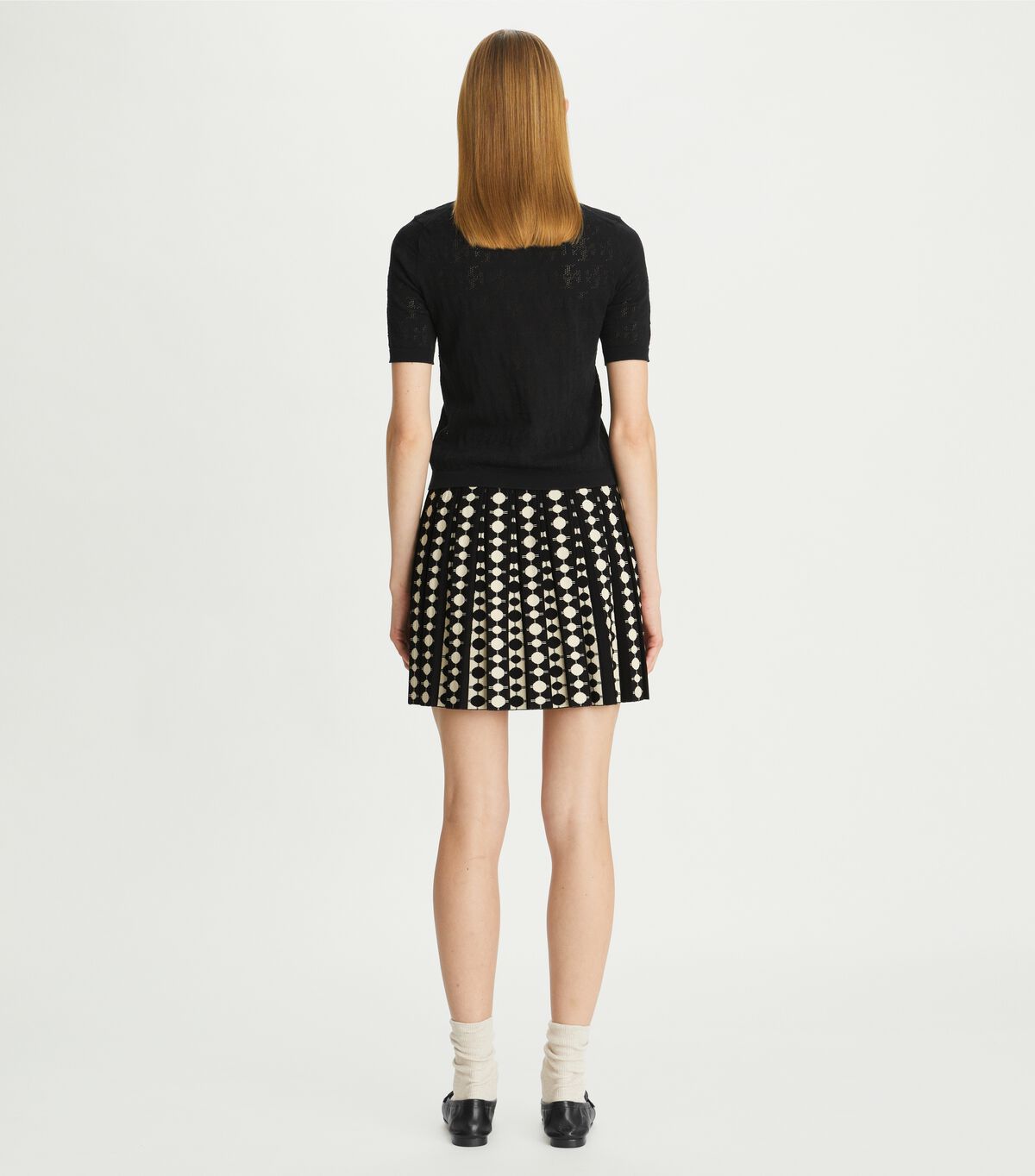 tory burch t monogram cotton pointelle polo