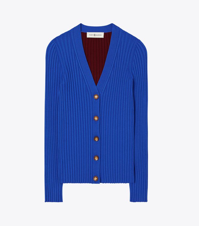 Color-Block Ribbed Cardigan | Ready-To-Wear | Tory Burch