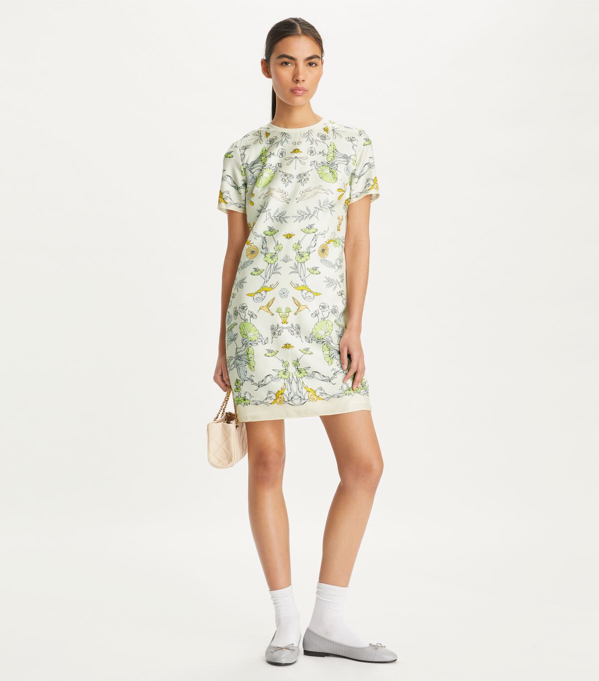 tory burch silk front t shirt dress
