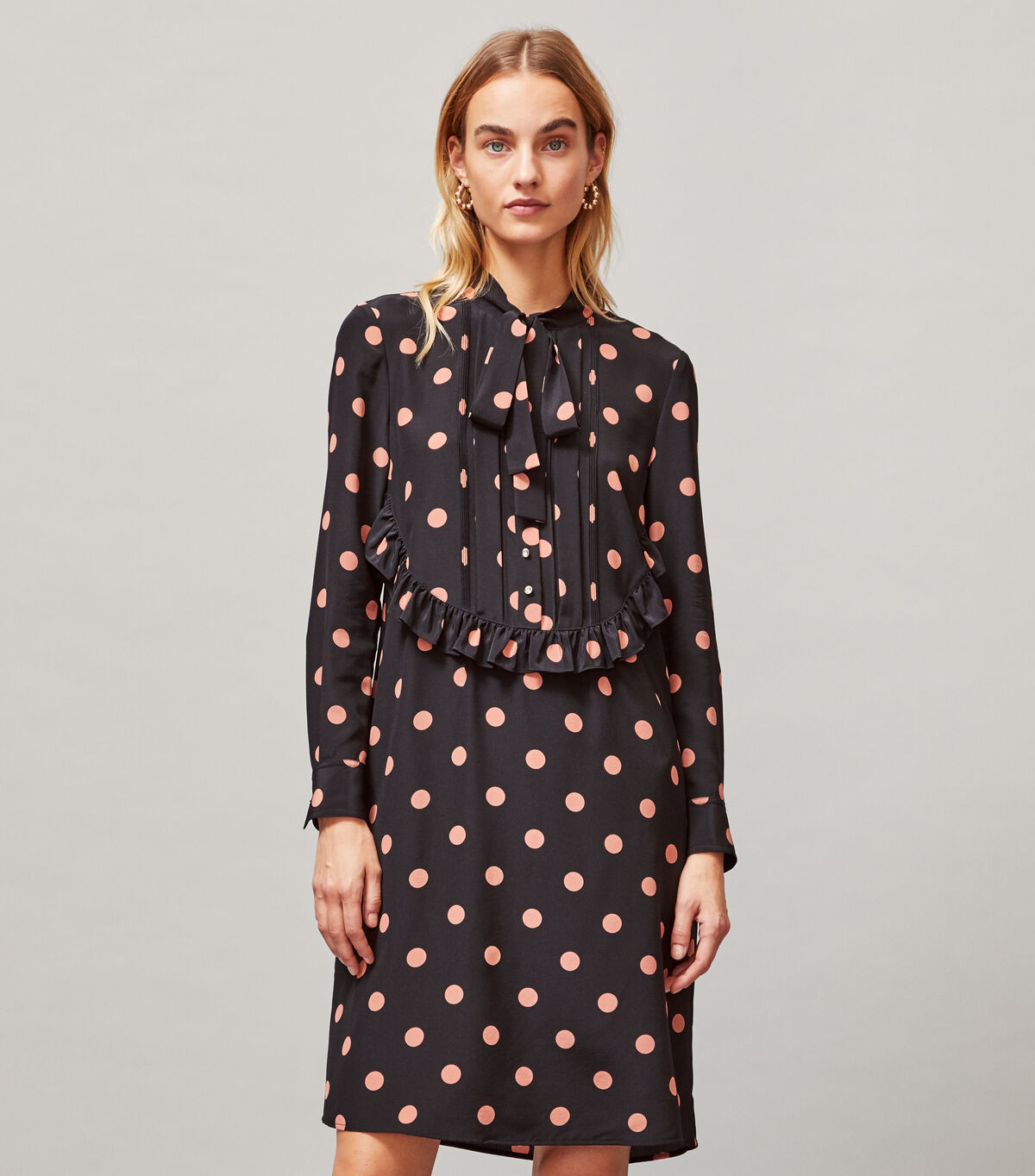 tory burch printed ruffle bow dress