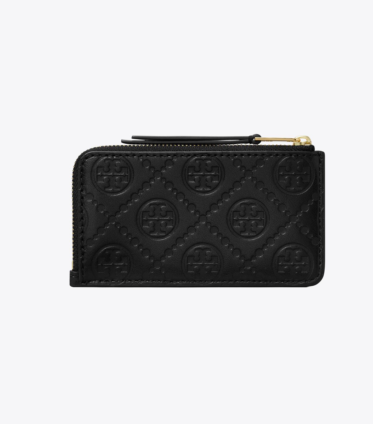 tory burch t monogram leather zip card case
