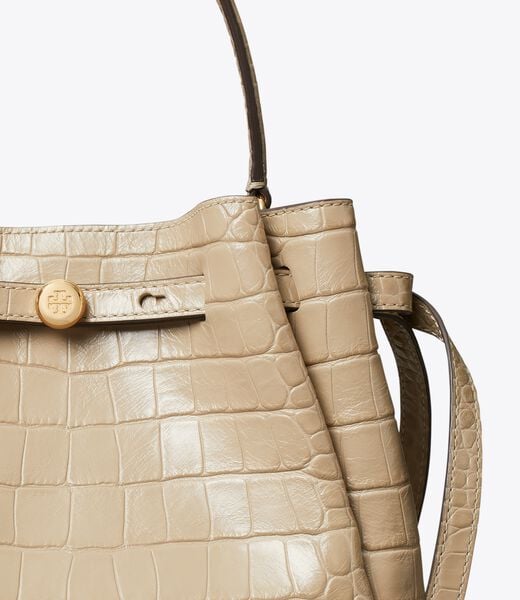 tory burch romy croc embossed bucket bag