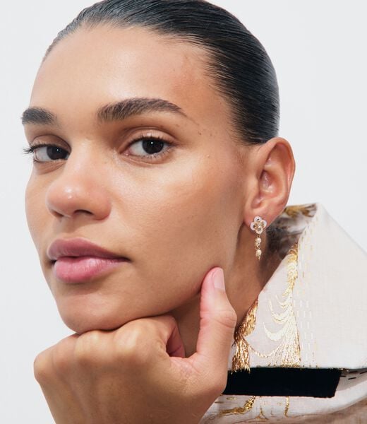 Forget Me Not Chain Pearl Earrings tory burch forget me not chain pearl earrings