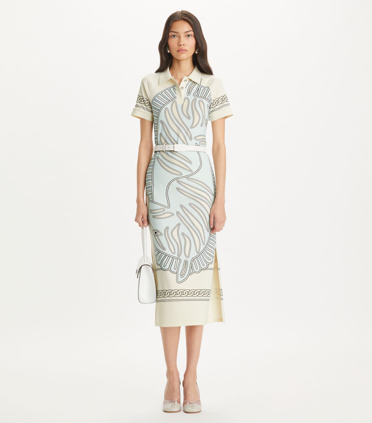 tory burch printed mesh polo dress